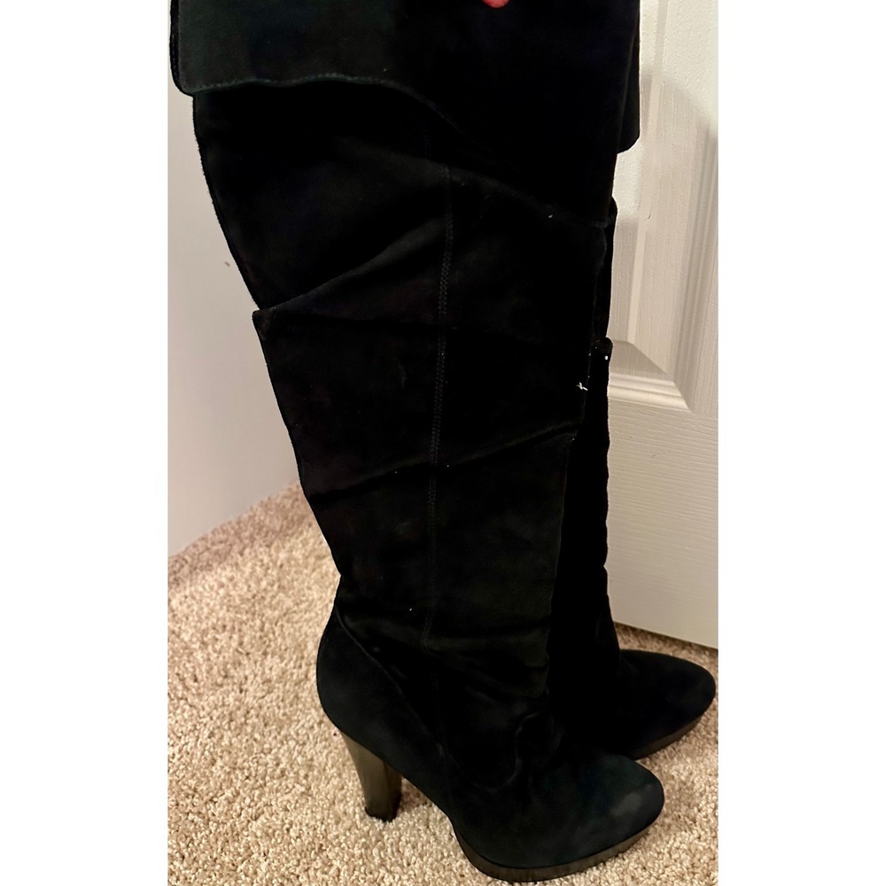Jessica Simpson JS-Tulip Black Suede Over The Knee Heeled Boots Womens 6B 36
